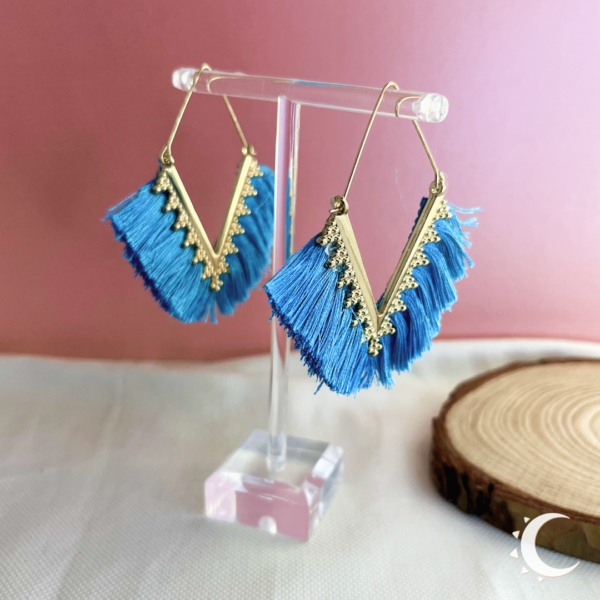 Cool Blue Rhombus Tassel - Image 4