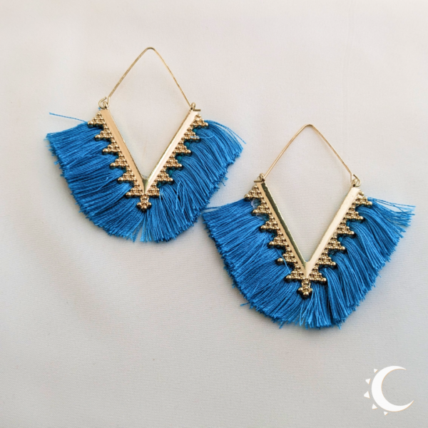 Cool Blue Rhombus Tassel - Image 2
