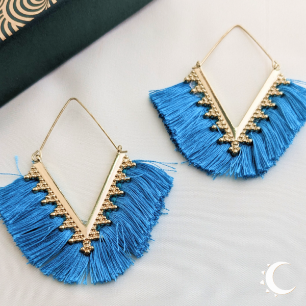Cool Blue Rhombus Tassel