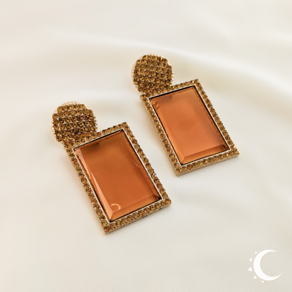 Rhinestone Crystal Party Wear Orange