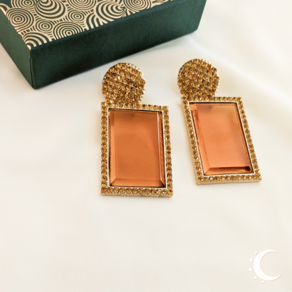 Rhinestone Crystal Party Wear Orange - Image 4