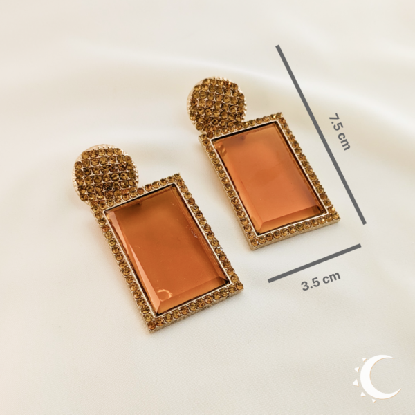 Rhinestone Crystal Party Wear Orange - Image 3
