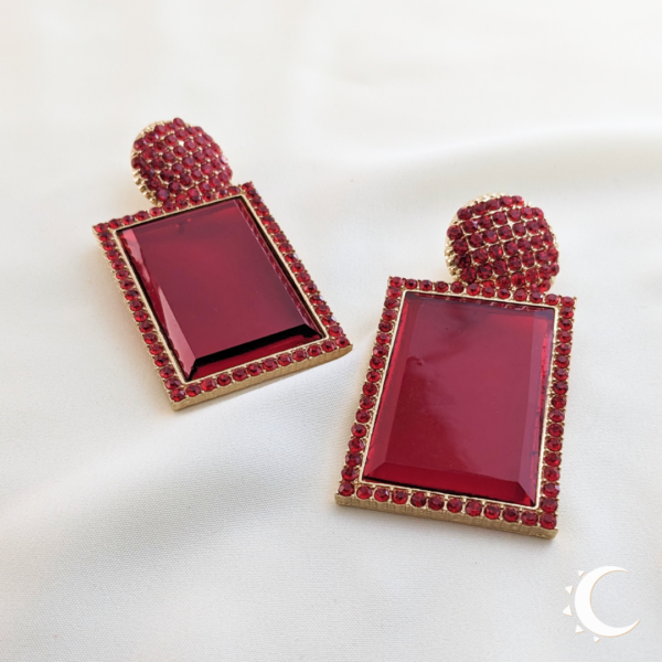 Rhinestone Crystal Party Wear Maple Red