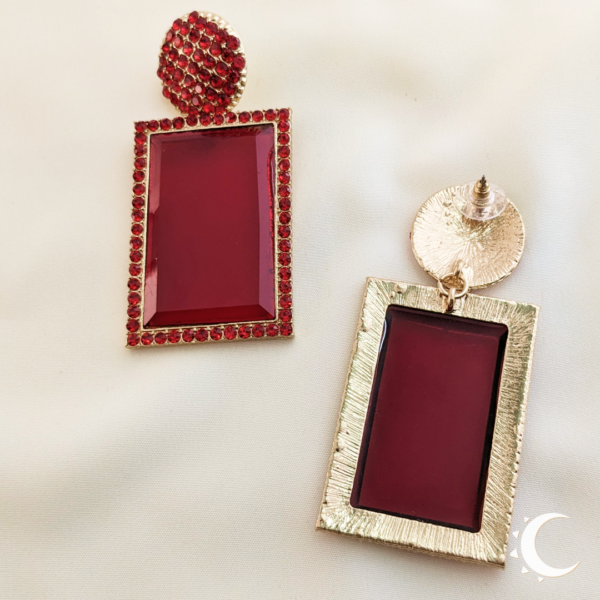 Rhinestone Crystal Party Wear Maple Red - Image 4