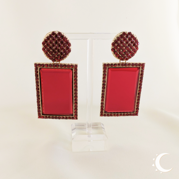 Rhinestone Crystal Party Wear Maple Red - Image 5