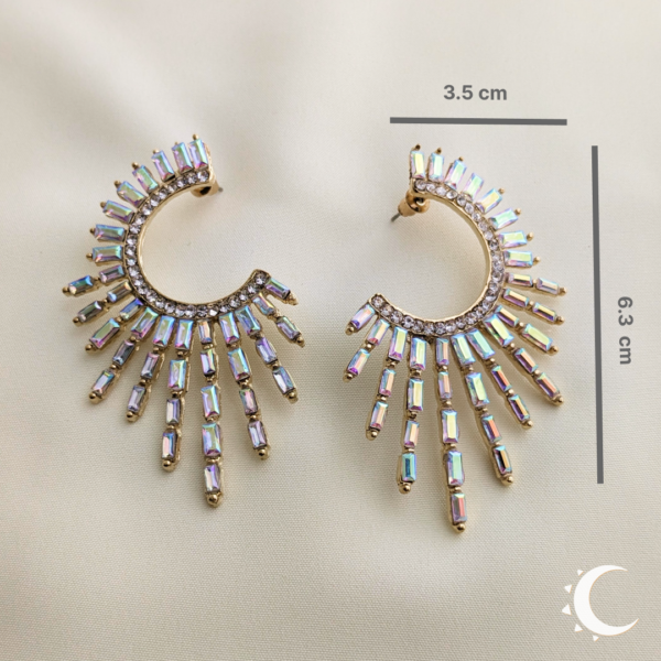 Sunrays Burst Crystal Rainbow Studs - Image 2