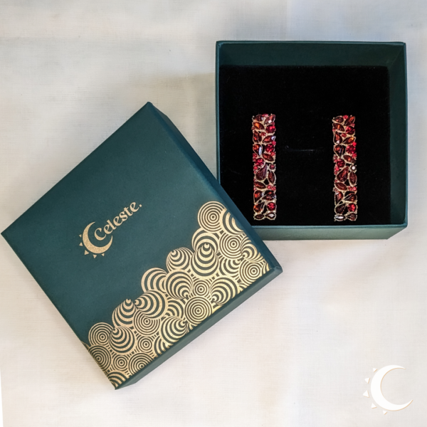 Garnet Red Drop Crystal Studs - Image 4