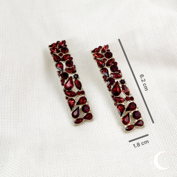 Garnet Red Drop Crystal Studs - Image 10