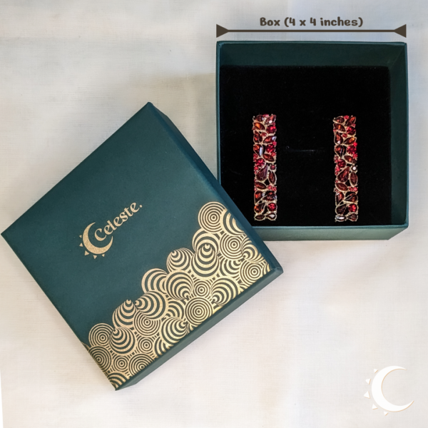 Garnet Red Drop Crystal Studs - Image 11