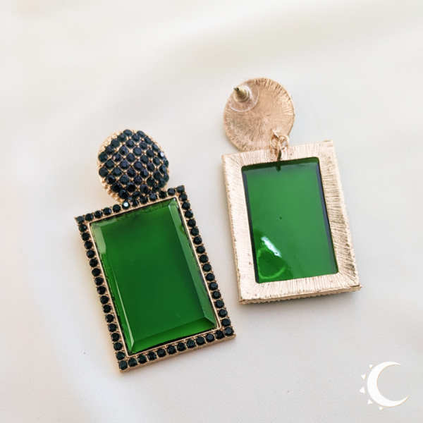 Rhinestone Crystal Party Wear Deep Green - Image 2