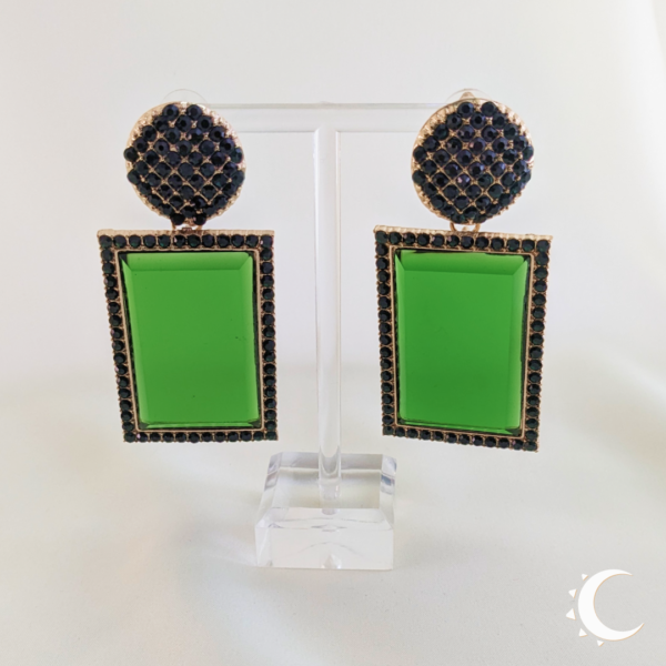 Rhinestone Crystal Party Wear Deep Green - Image 4
