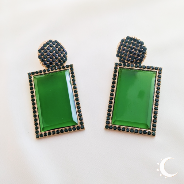 Rhinestone Crystal Party Wear Deep Green - Image 5