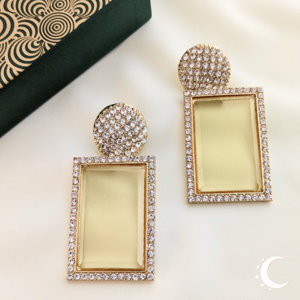 Rhinestone Crystal Party Wear Double Spanish Golden White - Image 4