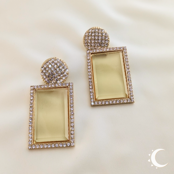 Rhinestone Crystal Party Wear Double Spanish Golden White - Image 5