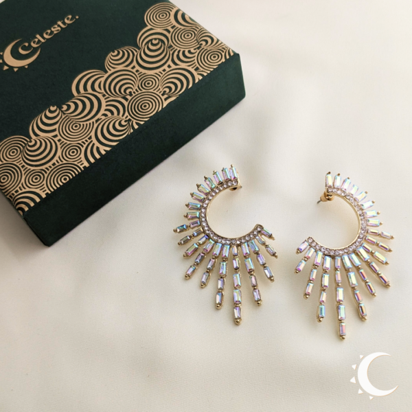 Sunrays Burst Crystal Rainbow Studs - Image 6
