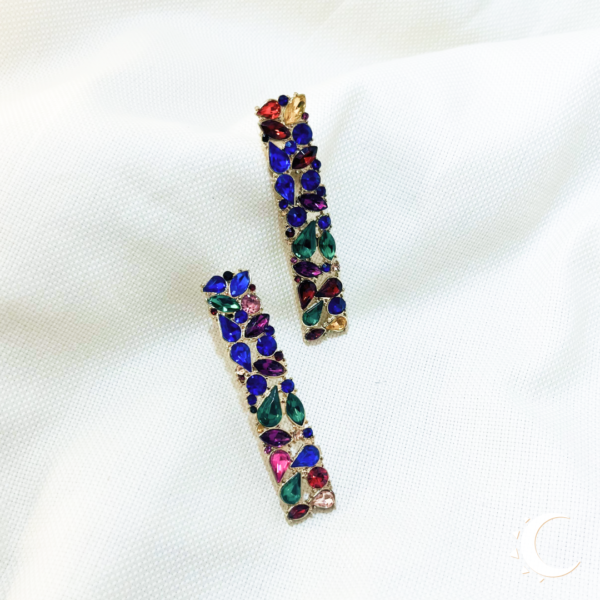 Kaleidoscopic Drop Crystal Studs - Image 2