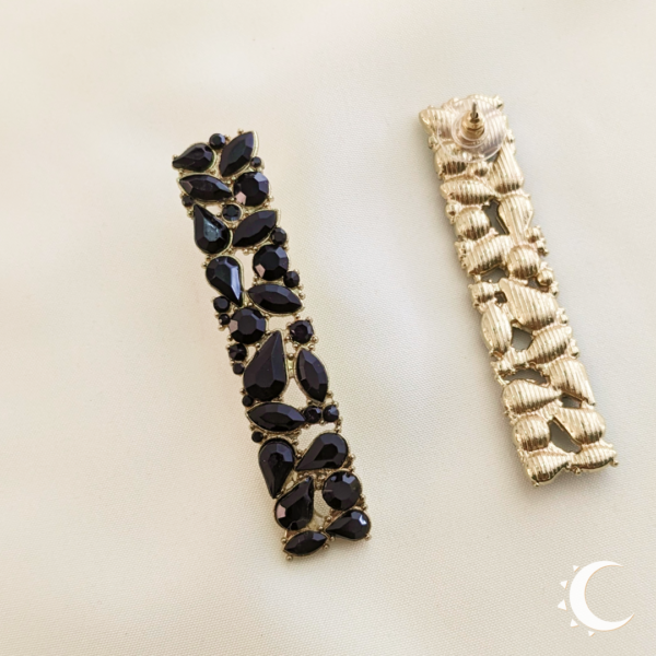 Midnight Black Drop Crystal Studs - Image 3