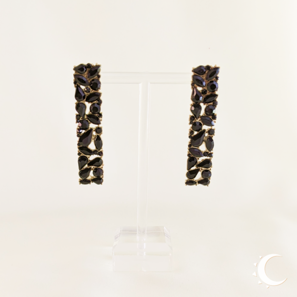 Midnight Black Drop Crystal Studs - Image 5
