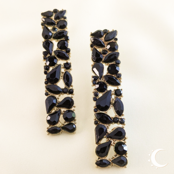 Midnight Black Drop Crystal Studs - Image 6