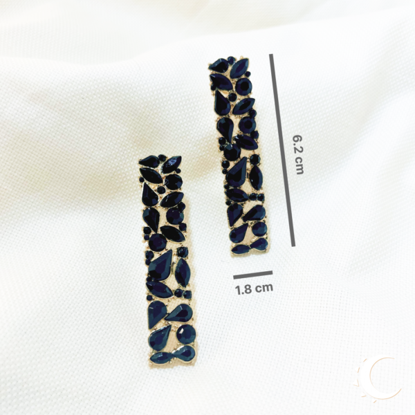 Midnight Black Drop Crystal Studs - Image 2