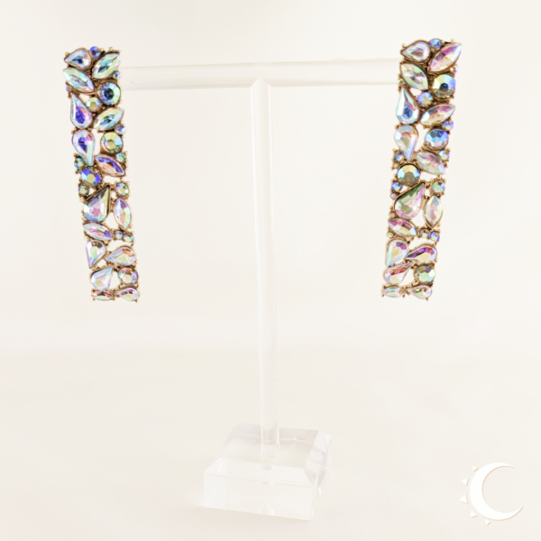 Moonstone-White Drop Crystal Studs - Image 5
