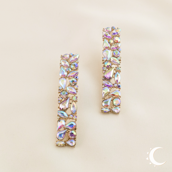 Moonstone-White Drop Crystal Studs - Image 7
