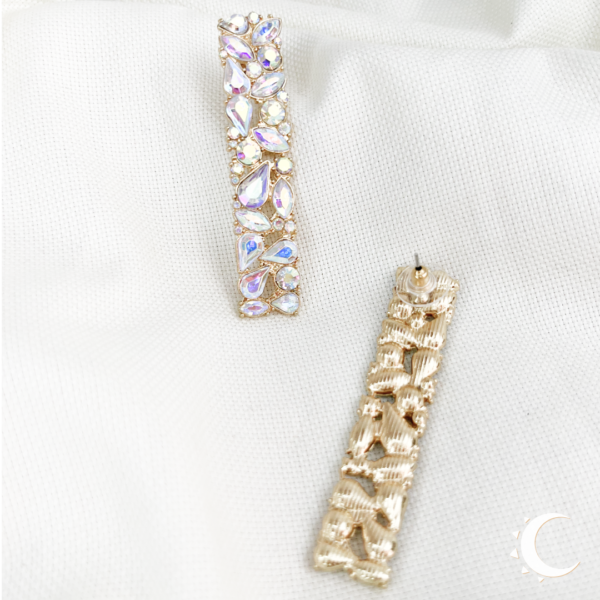 Moonstone-White Drop Crystal Studs - Image 9