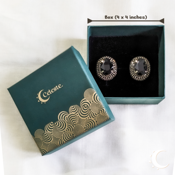 Oval Glamour Studs - Black - Image 9