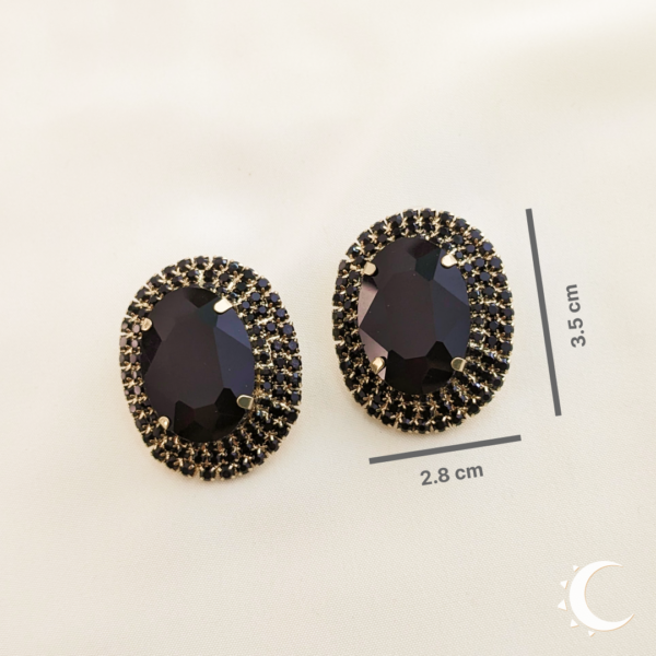 Oval Glamour Studs - Black - Image 10