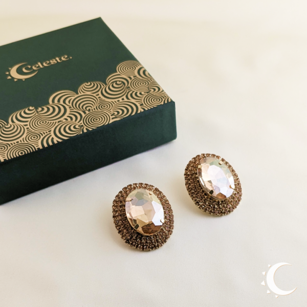 Oval Glamour Studs - Dairy Cream - Image 4