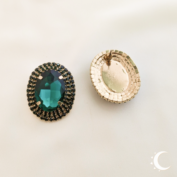 Oval Glamour Studs - Deep Sea Green - Image 10