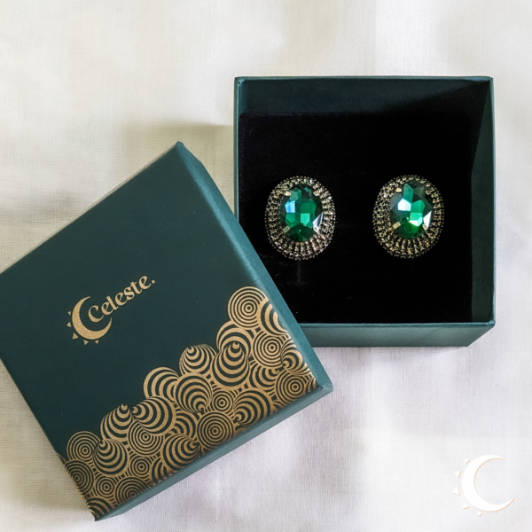 Oval Glamour Studs - Deep Sea Green - Image 9