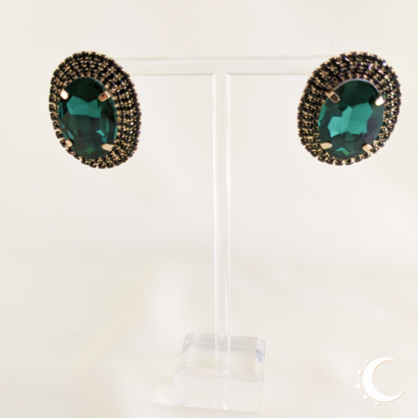 Oval Glamour Studs - Deep Sea Green - Image 6