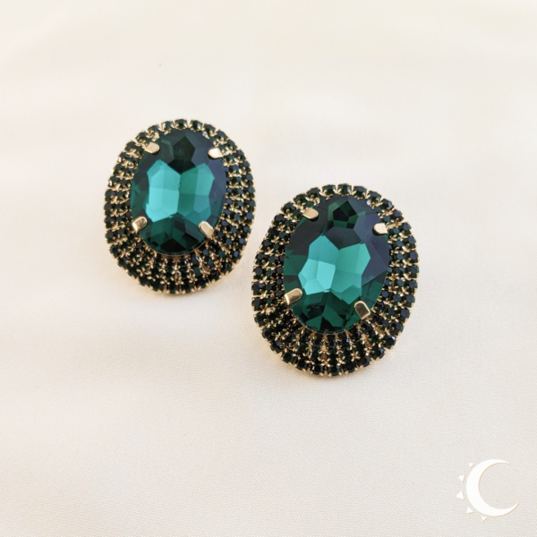 Oval Glamour Studs - Deep Sea Green - Image 5
