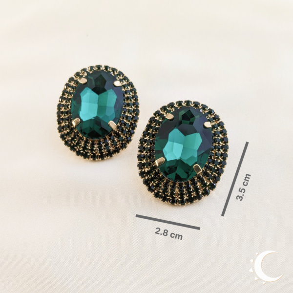 Oval Glamour Studs - Deep Sea Green - Image 3