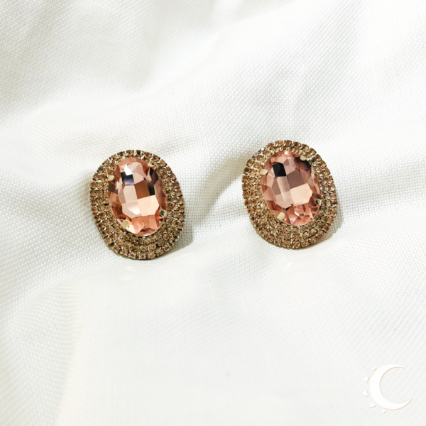 Oval Glamour Studs - Pinkish Tan - Image 6