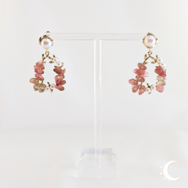 Peach Chipstone Hollow Pentagon Cluster - Image 5