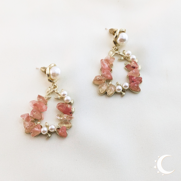 Peach Chipstone Hollow Pentagon Cluster