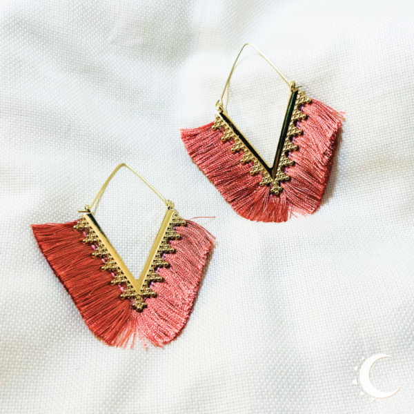 Pinkish Brown Rhombus Tassel