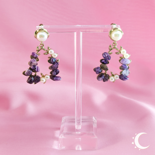 Purple Chipstone Hollow Pentagon Cluster - Image 2