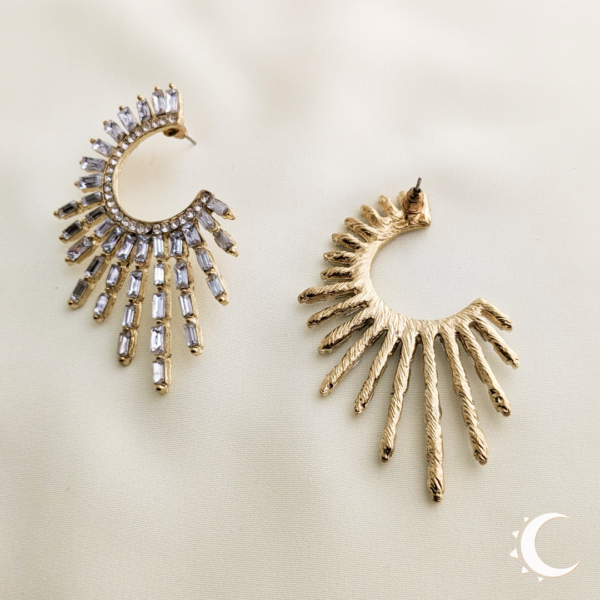 Sunrays Burst Crystal Champagne Studs - Image 6