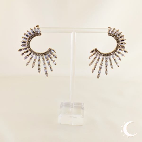 Sunrays Burst Crystal Champagne Studs - Image 4