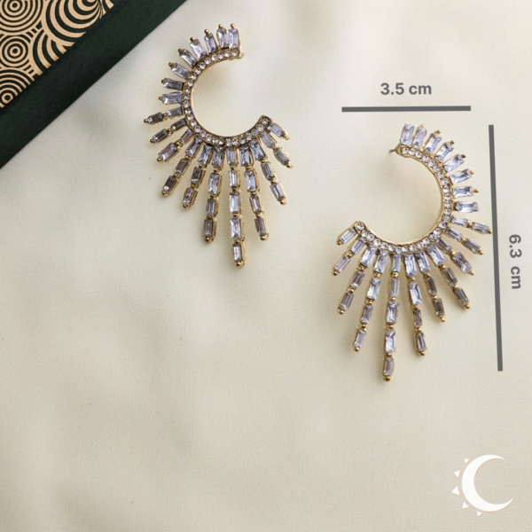 Sunrays Burst Crystal Champagne Studs - Image 2