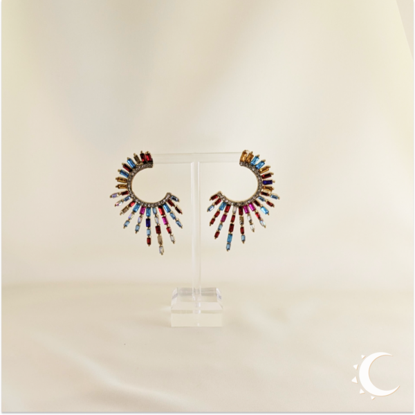 Sunrays Burst Crystal Multicolor Studs - Image 4